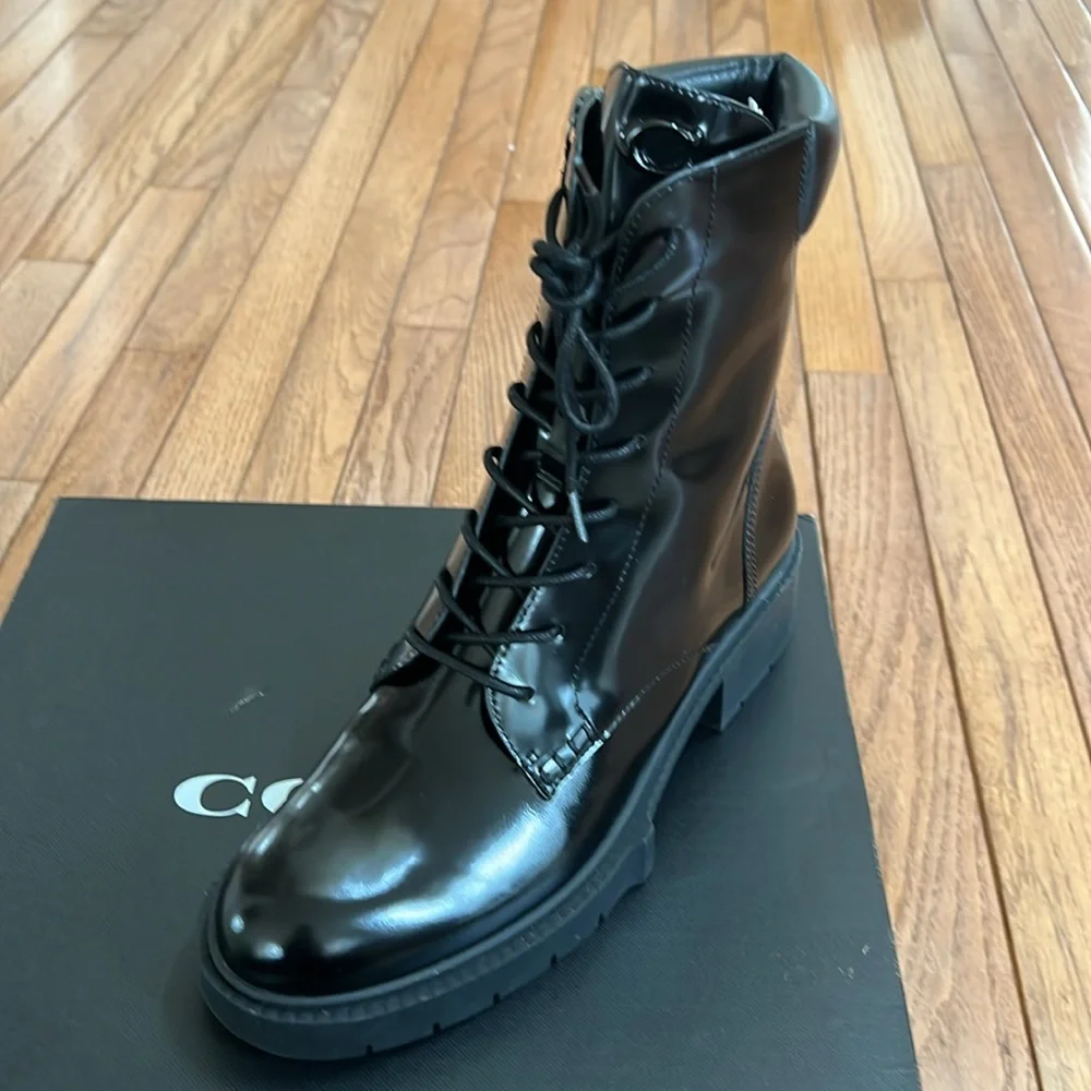 COACH Women's Leighton Leather Booties - Picture 2 of 12